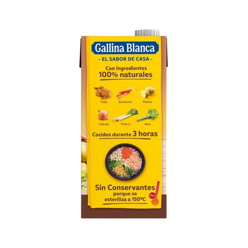 GALLINA BLANCA 100% Natural Caldo de pollo 1 l.