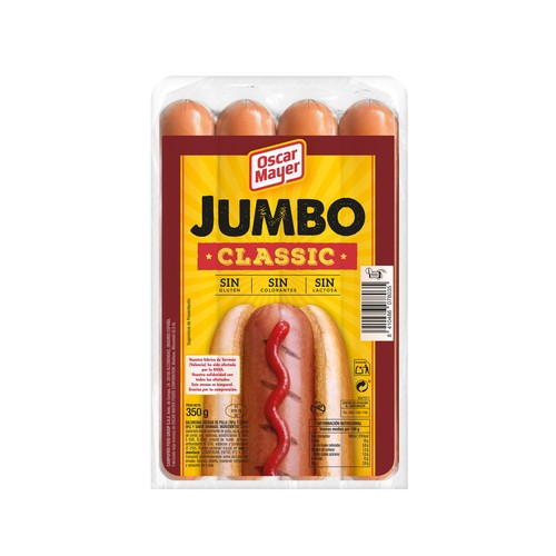 OSCAR MAYER Jumbo Salchichas tipo Frankfurt 350 g.