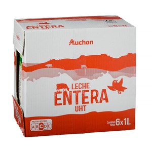 precios Auchan Leche Entera De Vaca 6 X 1 L Producto Alcampo. en Alcampo