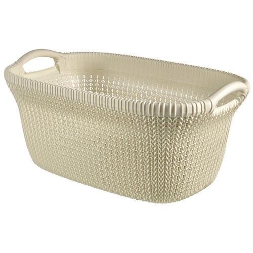 Cesto para ropa, color blanco crudo, 41 litros, Knit CURVER.