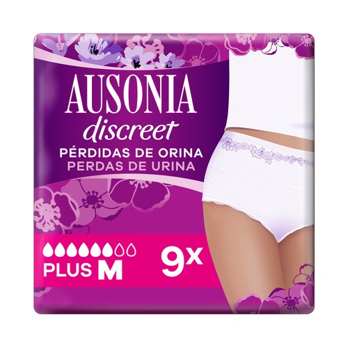 AUSONIA Braguitas talla mediana para pérdidas de orina severas AUSONIA Discreet 9 uds.