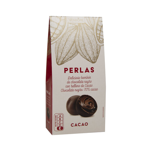 Bombones de chocolate negro rellenos de cacao VENDOME 120 g.