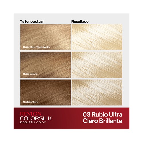 REVLON Colorsilk Tinte de pelo tono 03 Rubio ultra claro brillante.