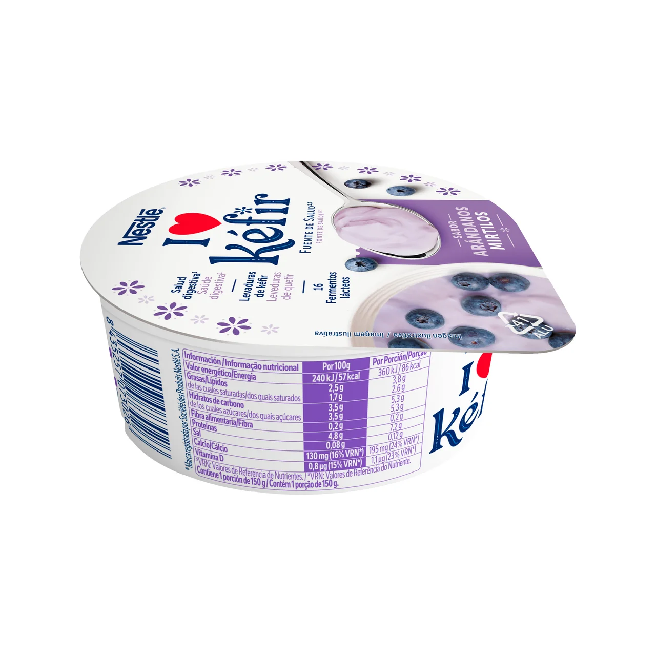 Kéfir con sabor a arándanos 150 g.