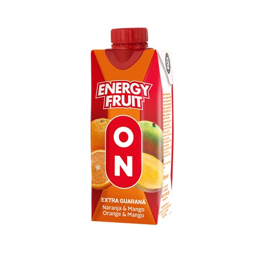 Néctar de naranja y mango JUVER ENERGY FRUIT brick 330 ml.