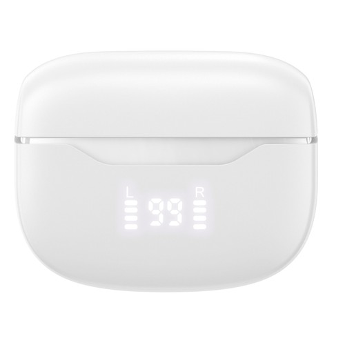 Auriculares Inalámbricos Bluetooth QILIVE Q.1622, color blanco, estuche cargador, 24h de autonomía, cancelación de ruido