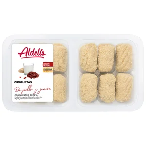 Croquetas con trocitos de pollo, jamón y cremosa bechamel ALDELÍS 12 uds.