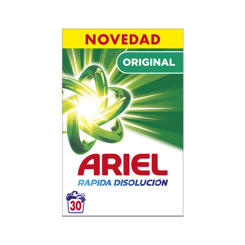 ARIEL Detergente en polvo ARIEL 30 lavados.