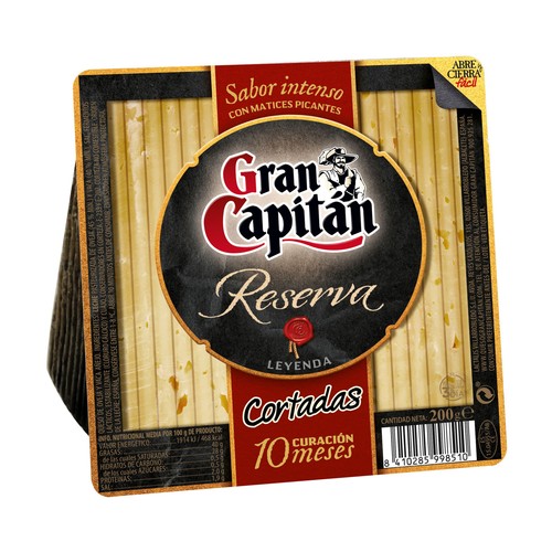 GRAN CAPITÁN Queso añejo mezcla vaca y oveja, cortado GRAN CAPITÁN 200 g.