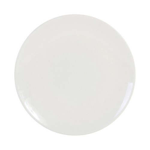 Plato llano redondo de loza color blanco, 26 cm. Mónaco Ivory LA MEDITERRÁNEA.