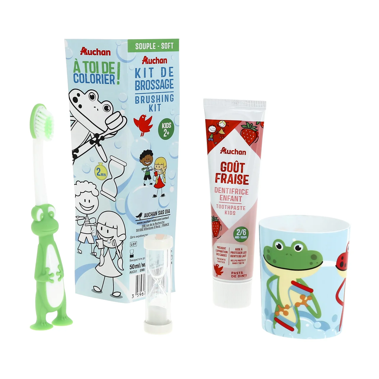 PRODUCTO ALCAMPO Set infantil para el cuidado de los dientes para niños de 2 a 6 años.