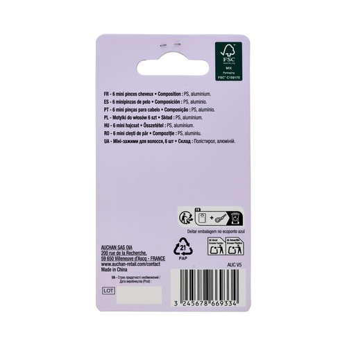 COSMIA Pinza de pelo de tamaño pequeño 6 uds.