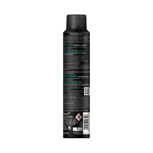 SYOSS Champú seco anti-grasa, para un cabello limpio al instante 200 ml.