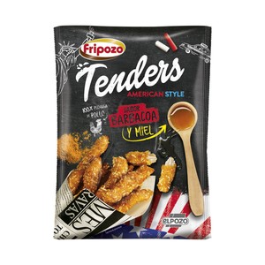 Imagen de FRIPOZO Tenders de pechuga de pollo 100% sabor barbacoa y miel American style de El Pozo 250 g.