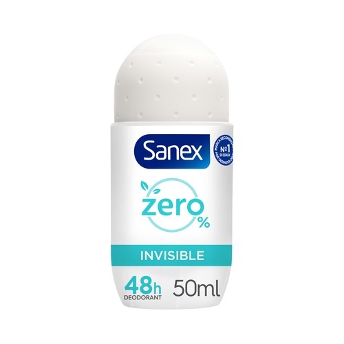 SANEX Zero % invisible Desodorante roll on para mujer antitranspirante hasta 48 horas 50 ml