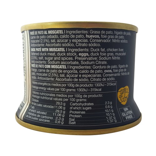 MALVASIA Paté de pato al moscatel 130 g.
