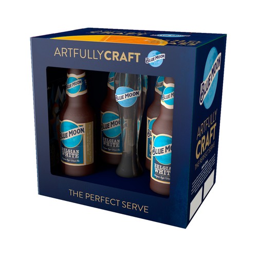 Estuche cervezas BLUE MOON 4 uds. x 33 cl + Vaso de regalo