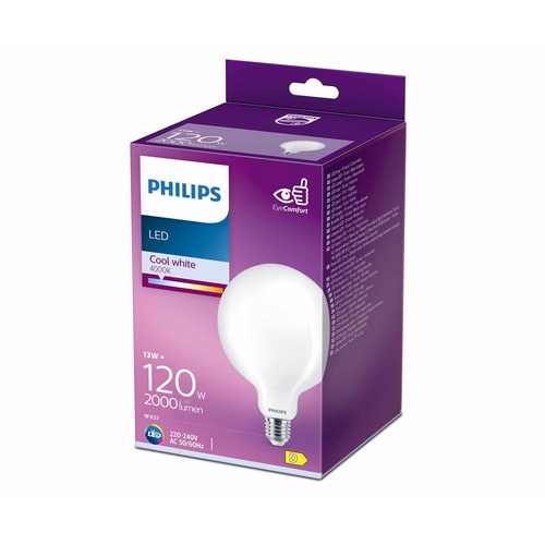 Bombilla Led E27, 13W=120W, luz neutra 4000K, 2000lm, PHILIPS.