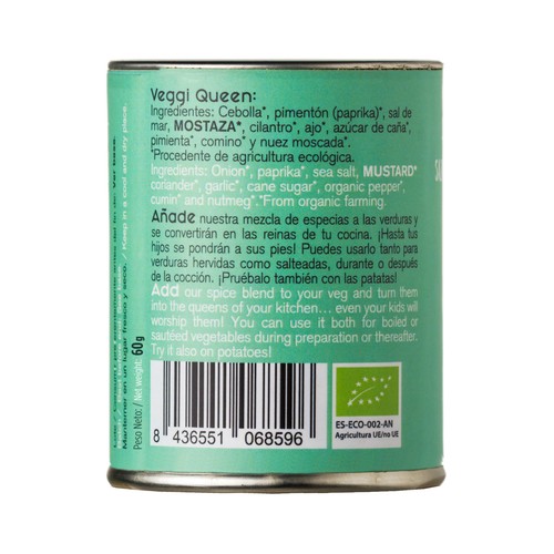 ANDUNATURA Sazonador de verduras y patatas Bio Veggie Queen 60 gr.