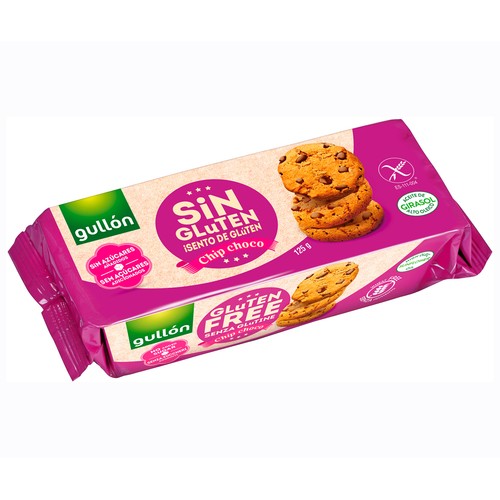 GULLÓN Galletas cookies con pepitas de chocolate negro sin gluten 130 g.