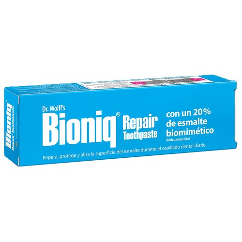 BIONIQ Repair Pasta de dientes sin flúor, reparadora del esmalte, para dientes sensibles 75 ml.