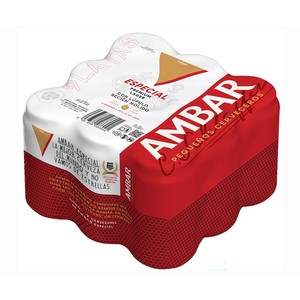 Imagen de AMBAR ESPECIAL Cerveza rubia pack de 9 latas de 33 cl.