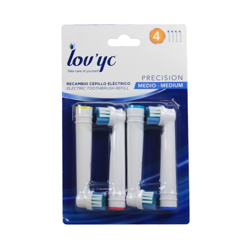 LOV´YC Precision Recambios medios para cepillo eléctrico 4 uds.