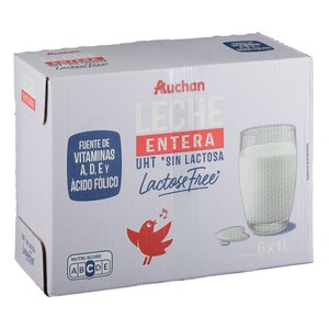 precios Auchan Leche Entera De Vaca Sin Lactosa 6 X 1 L Producto Alcampo. en Alcampo