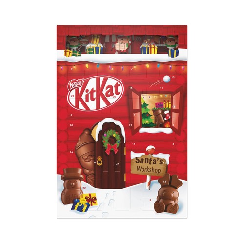 KITKAT Calendario de adviento de figuritas de navidad de chocolate 24 uds. 208 g.