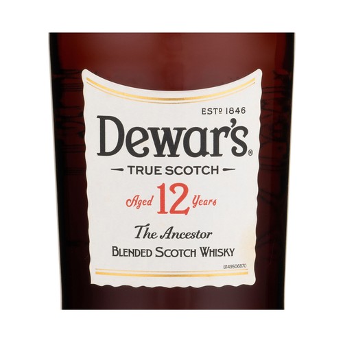 DEWARS Whisky blended escocés 12 botella 75 cl.