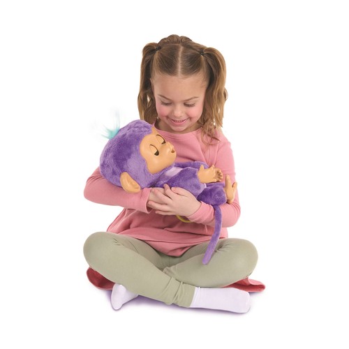 Figura Fingerlings cuida y mima, mono interactivo, BIZAK