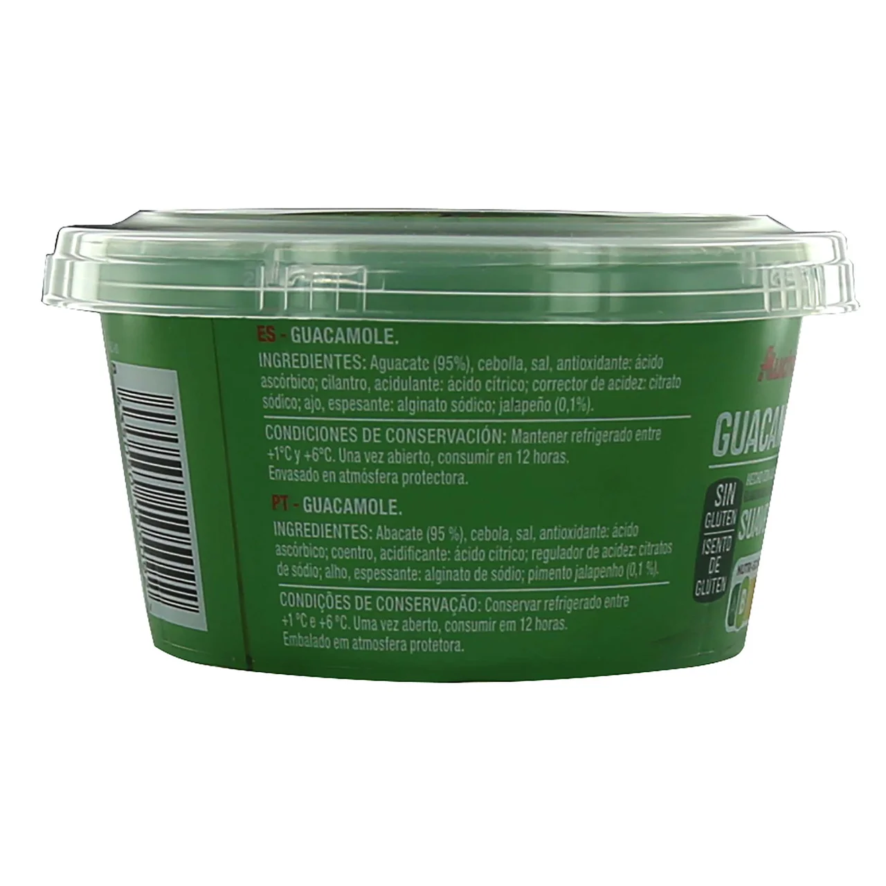 PRODUCTO ALCAMPO Guacamole suave elaborado con aguacates frescos 200 g.