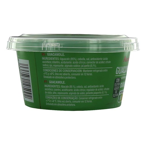 PRODUCTO ALCAMPO Guacamole suave elaborado con aguacates frescos 200 g.