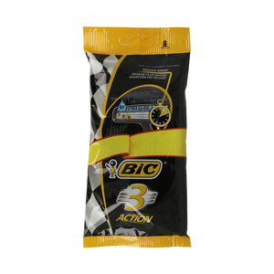 BIC Maquinilla de afeitar desechable, con 3 hojas y banda extra deslizante con aloe vera BIC 3 Action 4 uds.