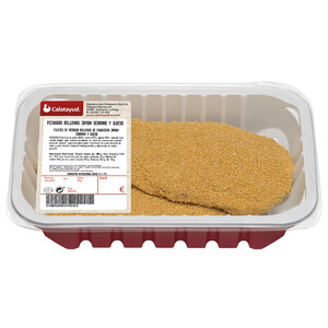 Imagen de Bandeja de filetes de pechuga de pollo rellenos de jamón serrano y queso CALATAYUD 