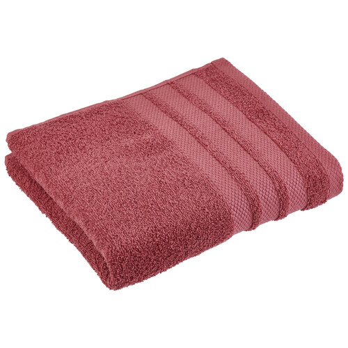 Toalla lisa de lavabo, 100% algodón, densidad de 500g/m², color rosa, ACTUEL.