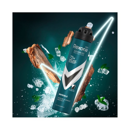REXONA Men invisible Desodorante spray para hombre, anti manchas 200 ml.