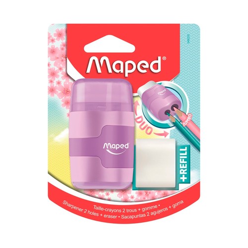 Sacapuntas con goma, surtido de colores pastel, MAPED.