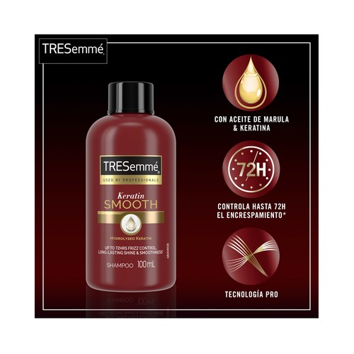 TRESEMMÉ Champú con Keratina hidrolizada, para cabello encrespado o dañado 100 ml.
