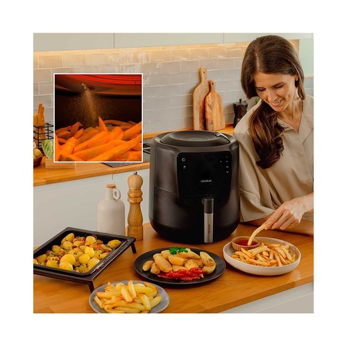 Freidora de aire, 5,5L, 1550W, CECOTEC Cecofry Rain, 8 programas.