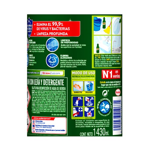 ESTRELLA Lejía con detergente fragancia Pino 1,43 l.