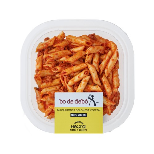 BO DE DEBÓ Macarrones con salsa Boloñesa vegetal a base de proteína de soja BO DE DEBÓ 250 g.