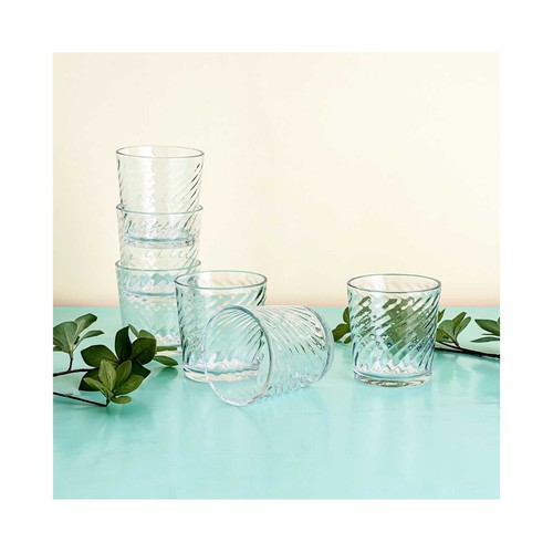 Set 6 Vasos Bajos de Vidrio 26cl Twist, QUID