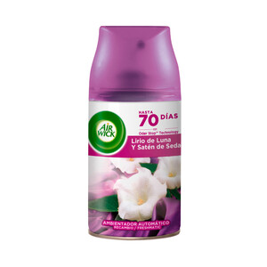 AIR WICK Ambientador lirio de luna y satén de seda AIR WICK FRESHMATIC 250 ml.