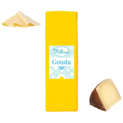 MILKIMI Queso Gouda barra al corte. - Trozo