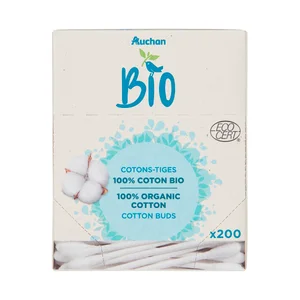 PRODUCTO ALCAMPO Bio Bastoncillos para oídos con algodón ecológico 200 uds.