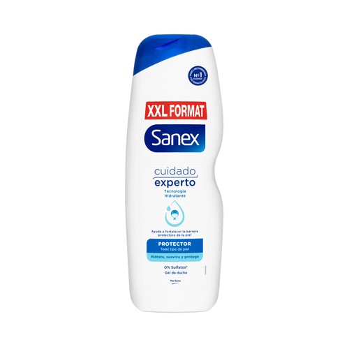 SANEX Cuidado experto protector Gel hidratante para ducha o baño, para todo tipo de pieles 850 ml.