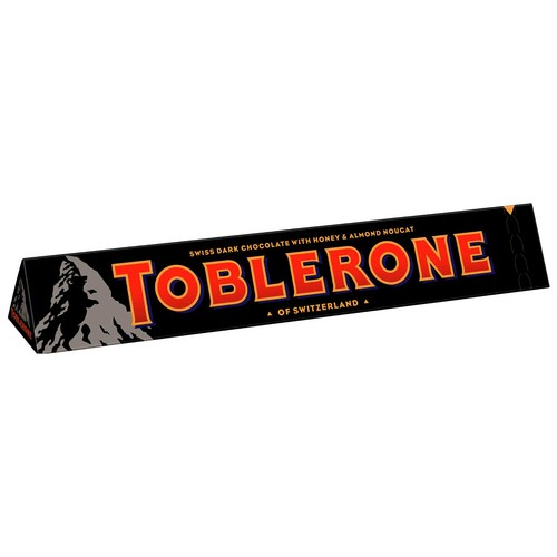 TOBLERONE Barritas de chocolate negro suizo con nougat de miel y almendras 100 g.