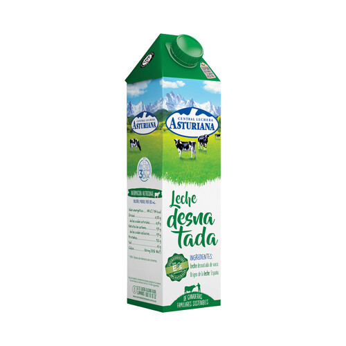 CENTRAL LECHERA ASTURIANA Leche desnatada de vaca, de origen española CENTRAL LECHERA ASTURIANA 1 l.