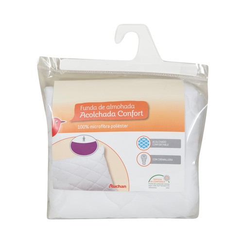 Funda protectora acolchada para almohada 100% microfibra, 105 centímetros PRODUCTO ALCAMPO.